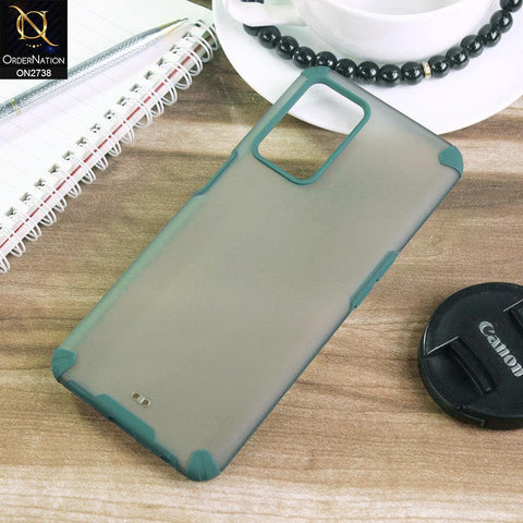 Oppo A54 4G Cover - Green - New Semi Transparent Matte Anti-Drop Camera Protection Case