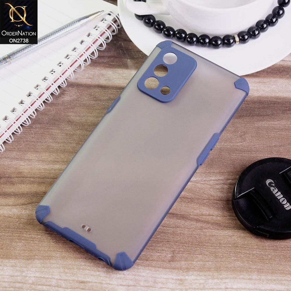 Oppo A95 4G Cover - Blue - New Semi Transparent Matte Anti-Drop Camera Protection Case