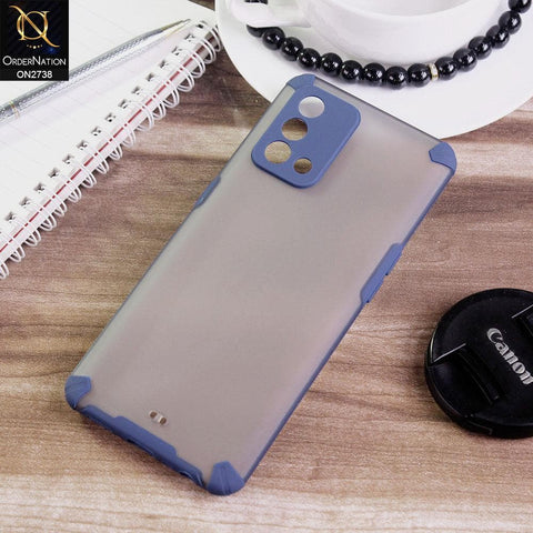 Oppo A95 4G Cover - Blue - New Semi Transparent Matte Anti-Drop Camera Protection Case
