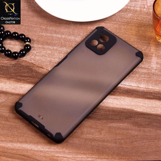 Vivo Y31s - Black - New Semi Transparent Matte Anti-Drop Camera Protection Case