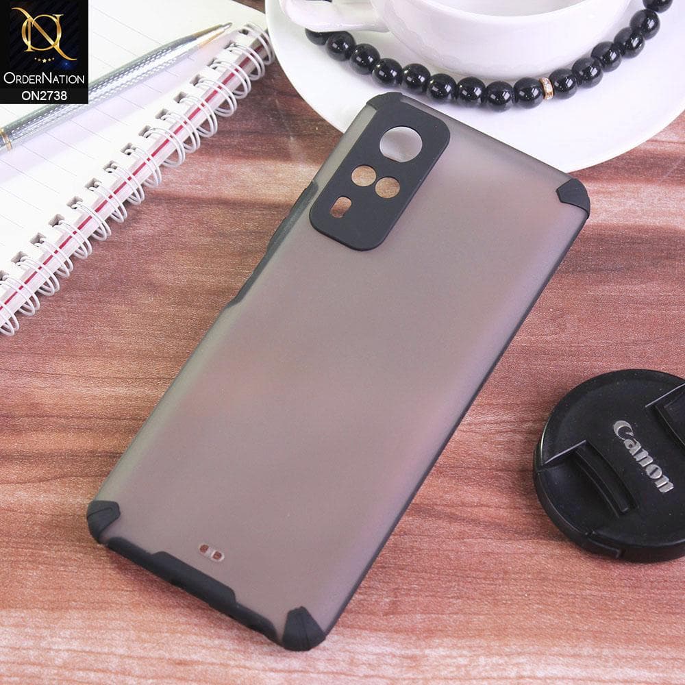 Vivo Y51 (2020 December) Cover - Black - New Semi Transparent Matte Anti-Drop Camera Protection Case