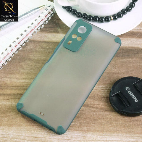 Vivo Y51s Cover - Green - New Semi Transparent Matte Anti-Drop Camera Protection Case
