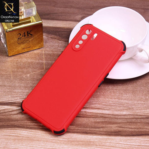 Oppo A91 Cover - Red - Soft New Stylish Matte Look Case