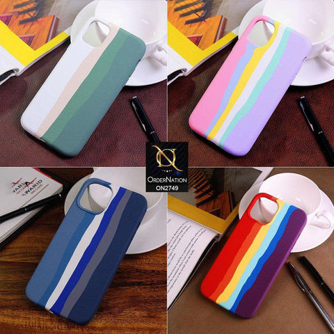 iPhone 14 Pro Cover - Design 13 - Rainbow Series Liquid Soft Silicon Case