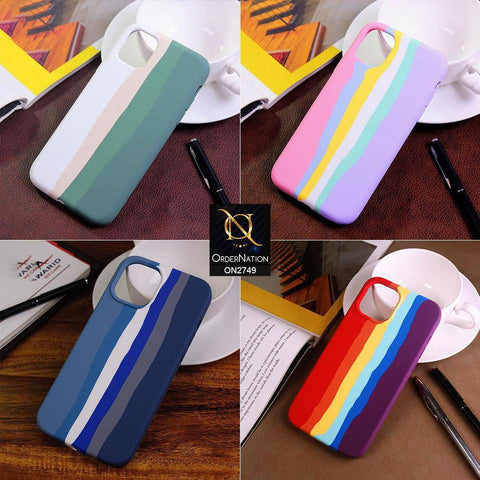 iPhone 11 Pro Cover - Multi - Rainbow Series Liquid Soft Silicon Case