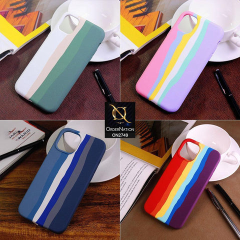 iPhone 13 Mini Cover - Blue - Rainbow Series Liquid Soft Silicon Case
