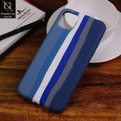 iPhone 11 Pro Max Cover - Blue - Rainbow Series Liquid Soft Silicon Case