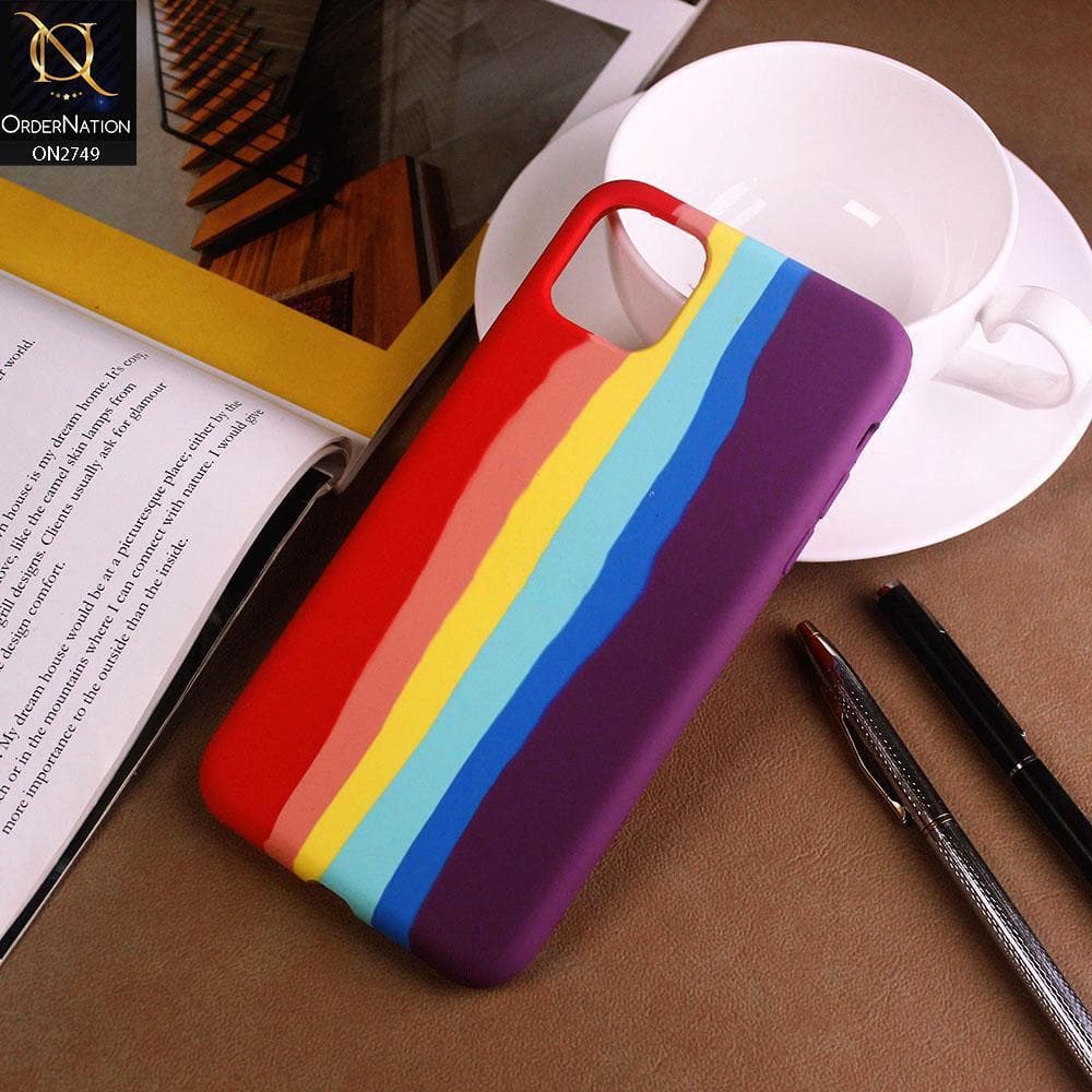 iPhone 11 Pro Max Cover - Multi - Rainbow Series Liquid Soft Silicon Case