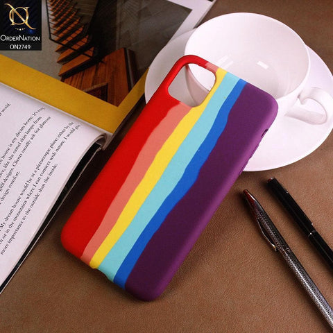 iPhone 11 Pro Max Cover - Multi - Rainbow Series Liquid Soft Silicon Case
