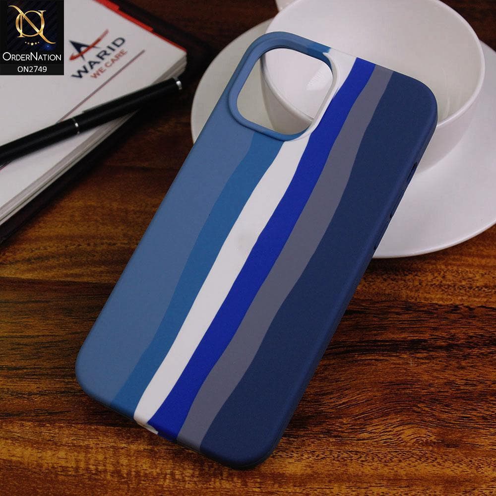 iPhone 12 Cover - Blue - Rainbow Series Liquid Soft Silicon Case