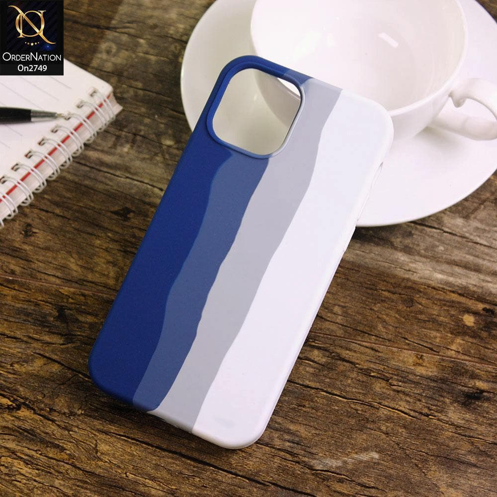 iPhone 12 Pro Cover - Blue - V2 - Rainbow Series Liquid Soft Silicon Case