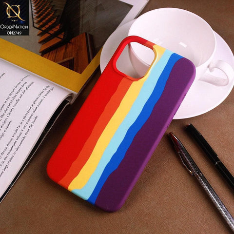 iPhone 12 Mini Cover - Multi - Rainbow Series Liquid Soft Silicon Case