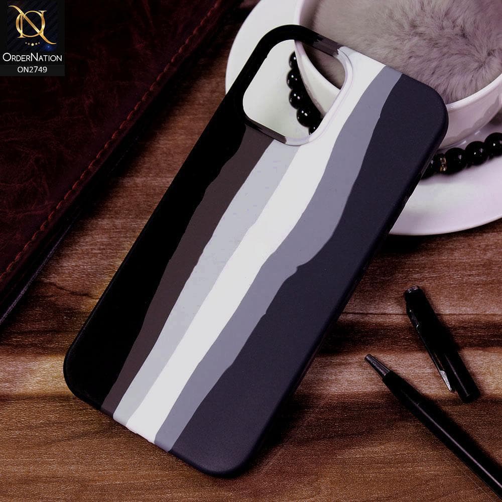 iPhone 12 Pro Max Cover - Black - Rainbow Series Liquid Soft Silicon Case