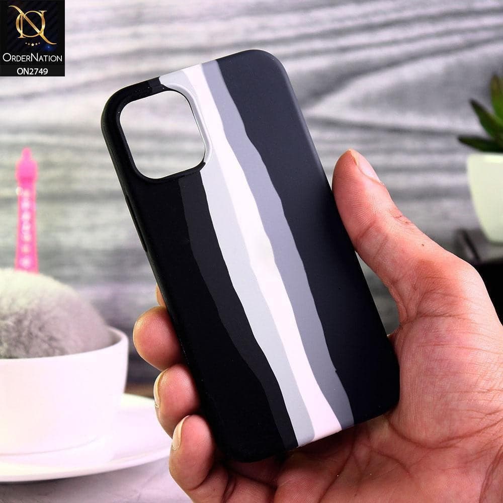 iPhone 13 Mini Cover - Black - Rainbow Series Liquid Soft Silicon Case