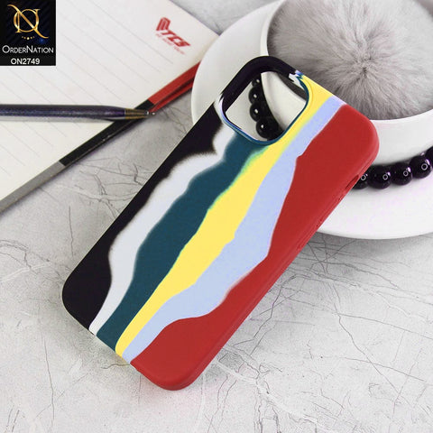 iPhone 13 Mini Cover - Red - V2 - Rainbow Series Liquid Soft Silicon Case