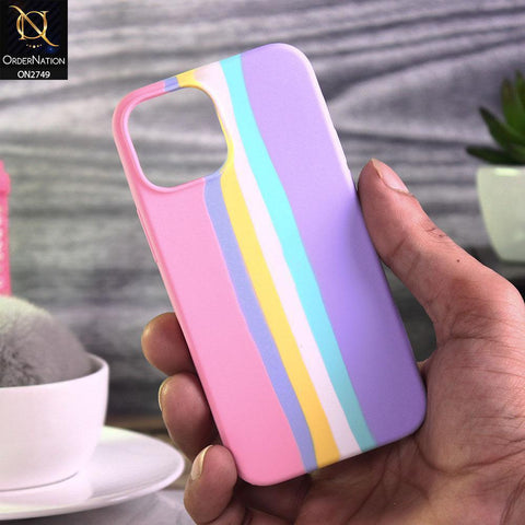iPhone 13 Mini Cover - Pink - Rainbow Series Liquid Soft Silicon Case