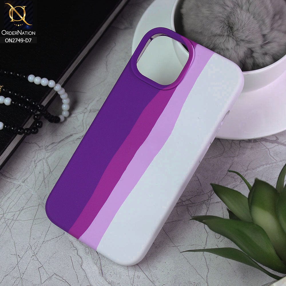 iPhone 14 Cover - Design 7 - Rainbow Series Liquid Soft Silicon Case
