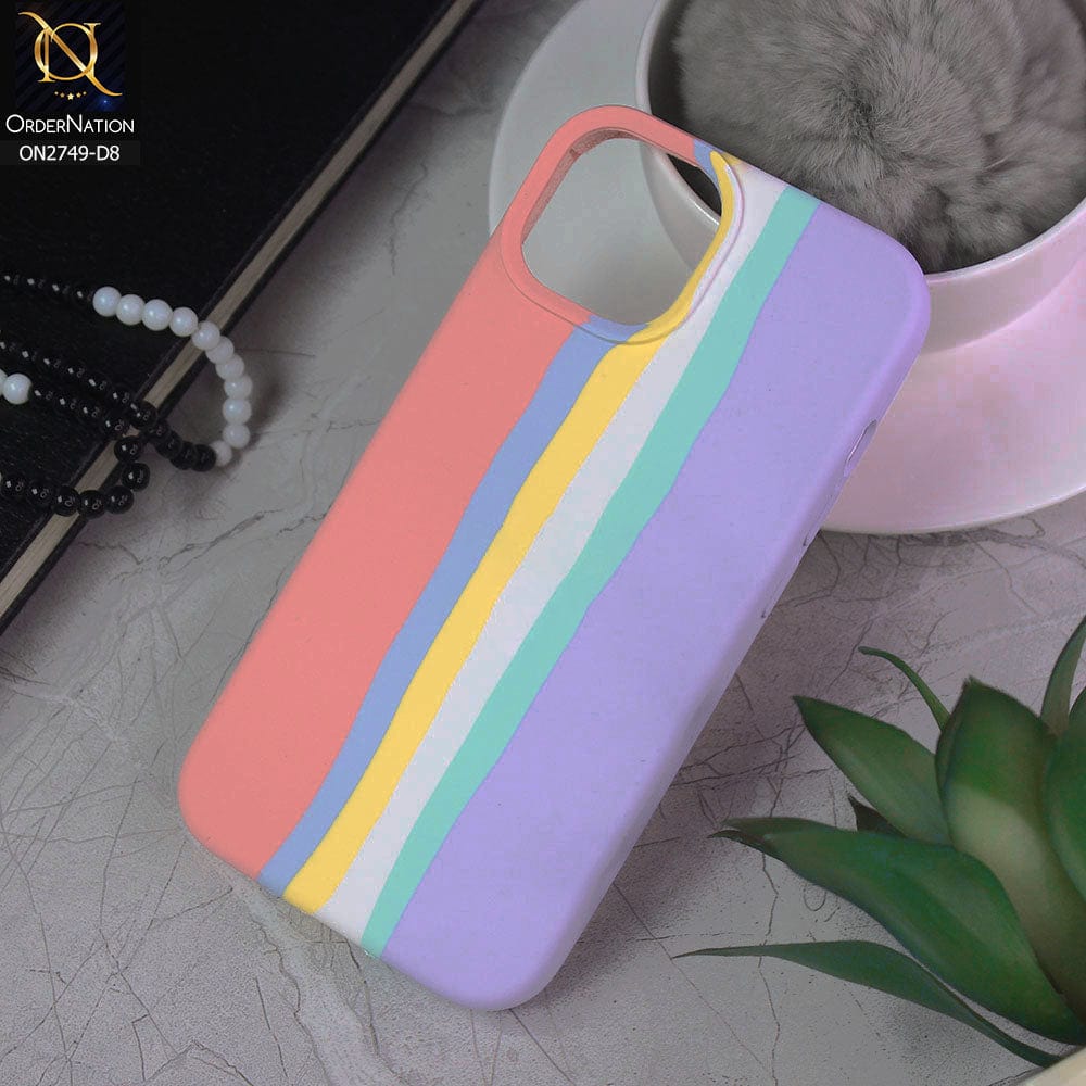 iPhone 14 Cover - Design 8 - Rainbow Series Liquid Soft Silicon Case