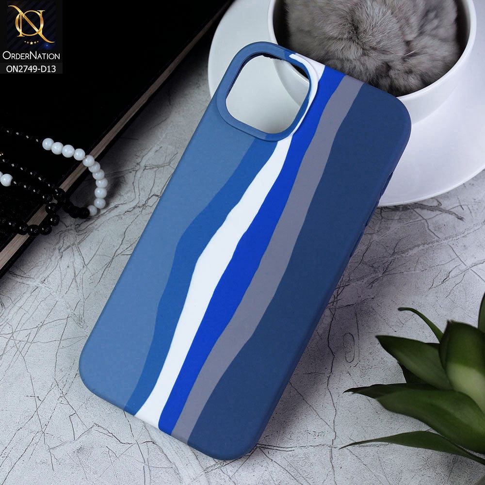 iPhone 14 Plus Cover - Design 13 - Rainbow Series Liquid Soft Silicon Case