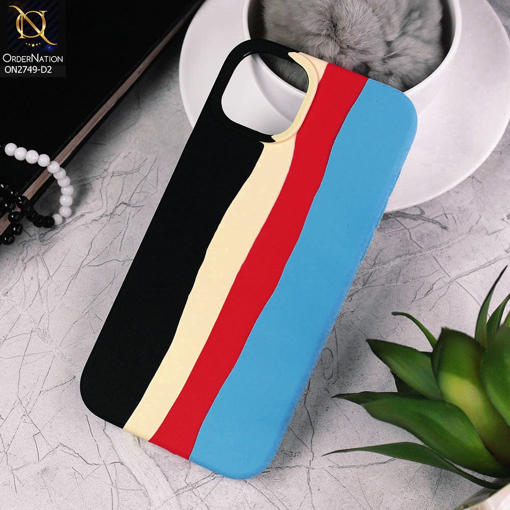 iPhone 14 Plus Cover - Design 2 - Rainbow Series Liquid Soft Silicon Case