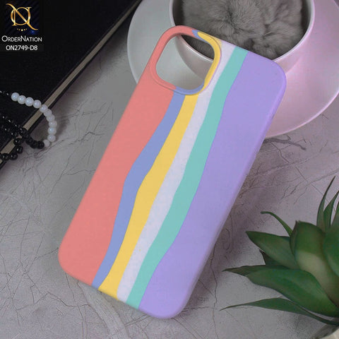 iPhone 14 Plus Cover - Design 8 - Rainbow Series Liquid Soft Silicon Case