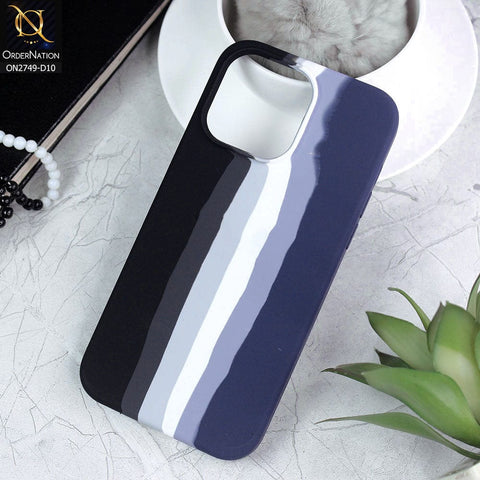 iPhone 14 Pro Max Cover - Design 10 - Rainbow Series Liquid Soft Silicon Case