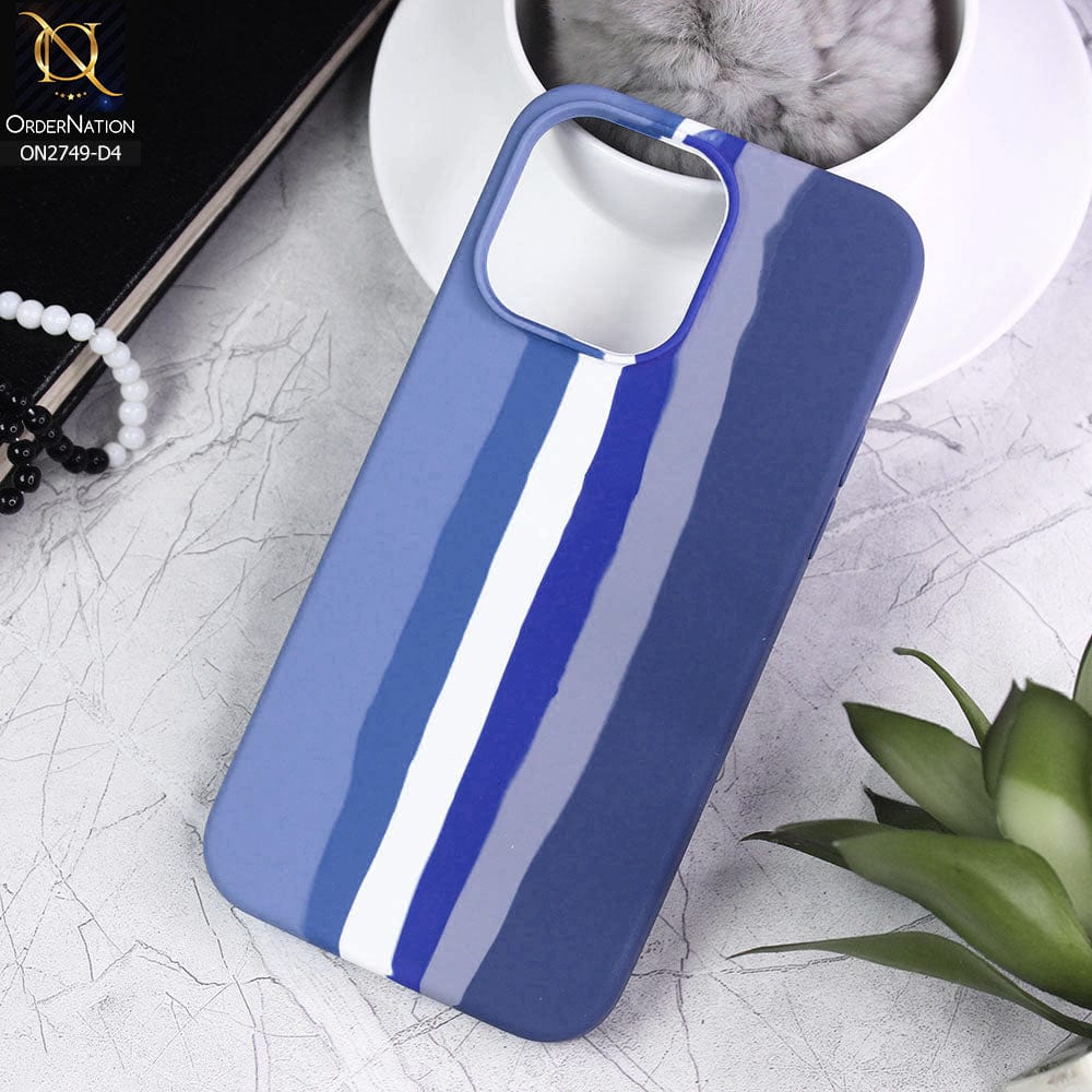 iPhone 14 Pro Max Cover - Design 2 - Rainbow Series Liquid Soft Silicon Case