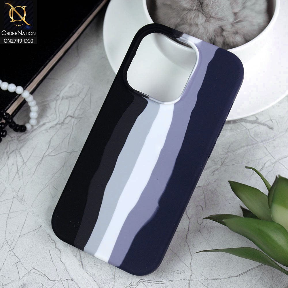 iPhone 14 Pro Cover - Design 10 - Rainbow Series Liquid Soft Silicon Case