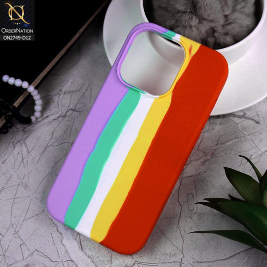 iPhone 14 Pro Cover - Design 12 - Rainbow Series Liquid Soft Silicon Case