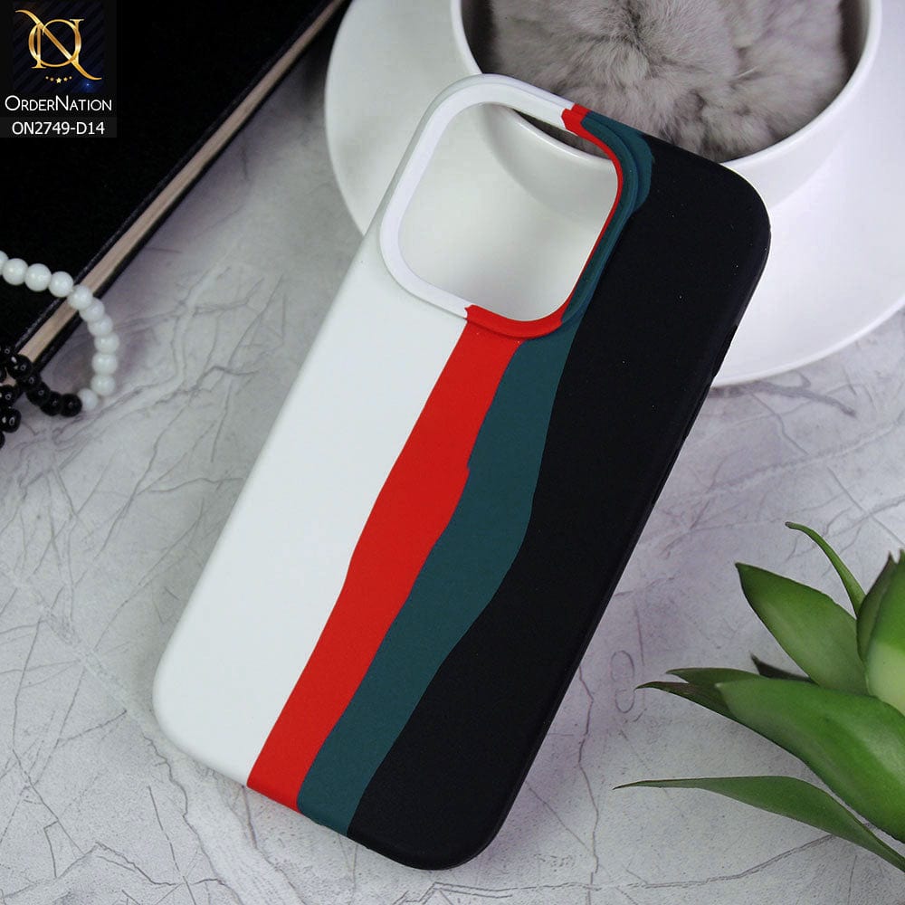 iPhone 14 Pro Cover - Design 14 - Rainbow Series Liquid Soft Silicon Case