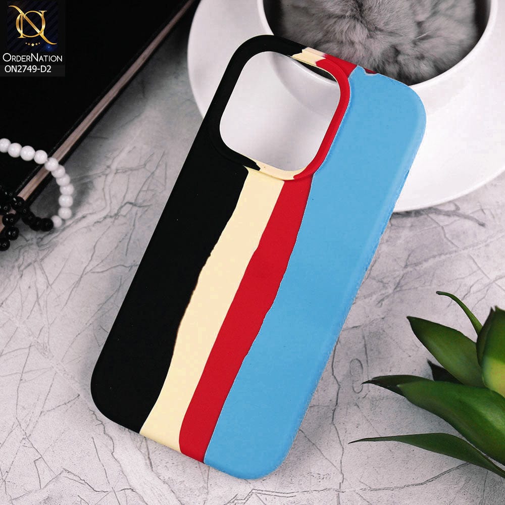 iPhone 14 Pro Cover - Design 2 - Rainbow Series Liquid Soft Silicon Case