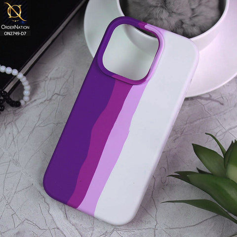 iPhone 14 Pro Cover - Design 7 - Rainbow Series Liquid Soft Silicon Case