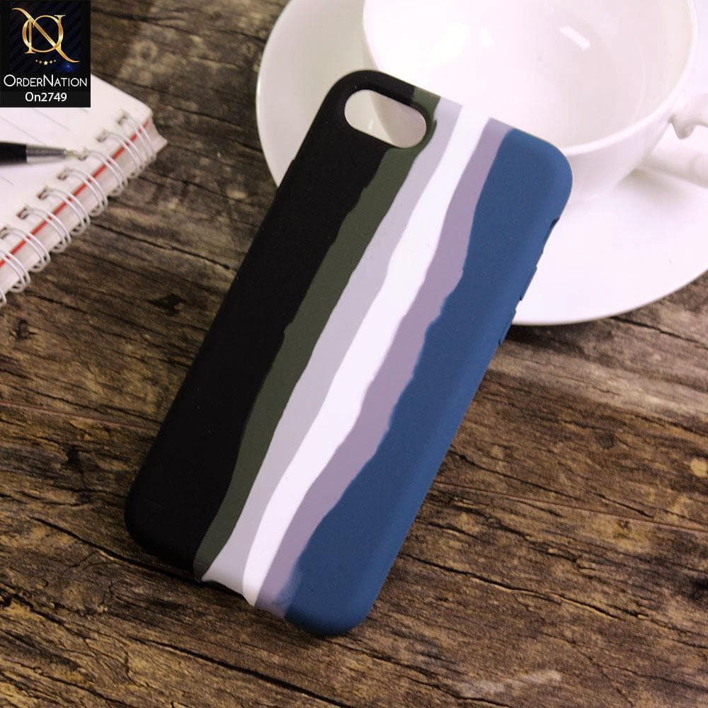 iPhone 8 / 7 Cover - Black - Rainbow Series Liquid Soft Silicon Case