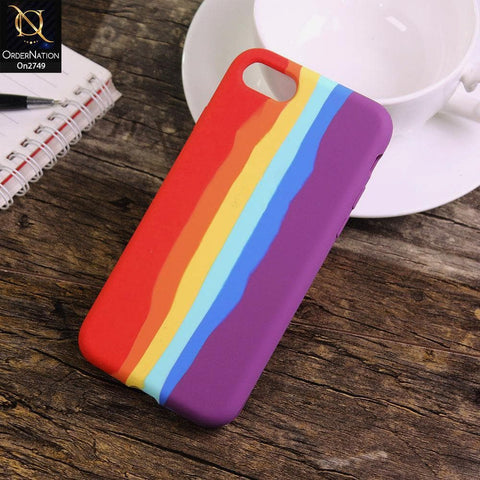iPhone SE 2020 Cover - Multi - Rainbow Series Liquid Soft Silicon Case