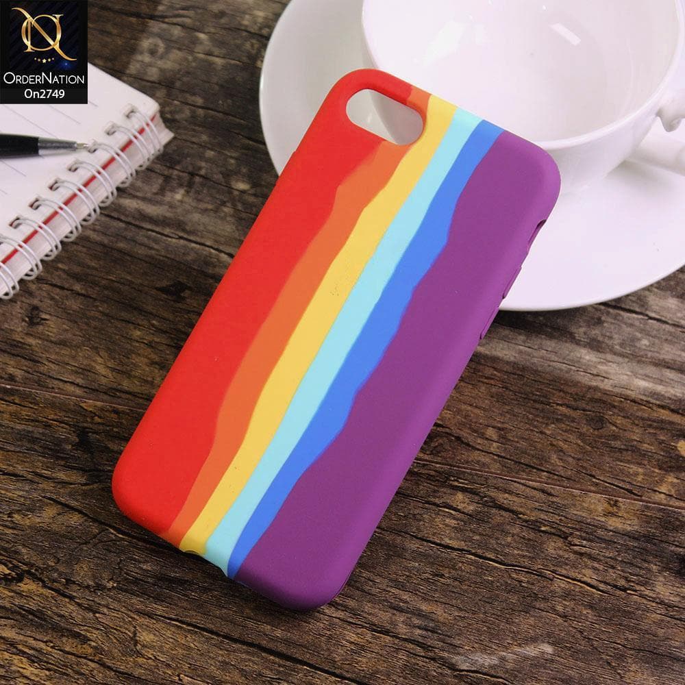 iPhone 8 / 7 Cover - Multi - Rainbow Series Liquid Soft Silicon Case