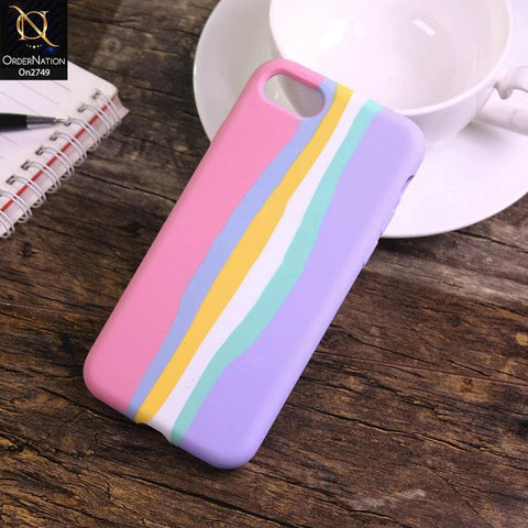 iPhone 8 / 7 Cover - Pink - Rainbow Series Liquid Soft Silicon Case