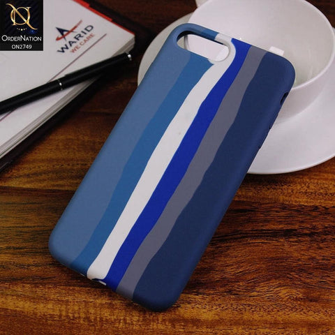 iPhone 8 Plus / 7 Plus Cover - Blue - Rainbow Series Liquid Soft Silicon Case