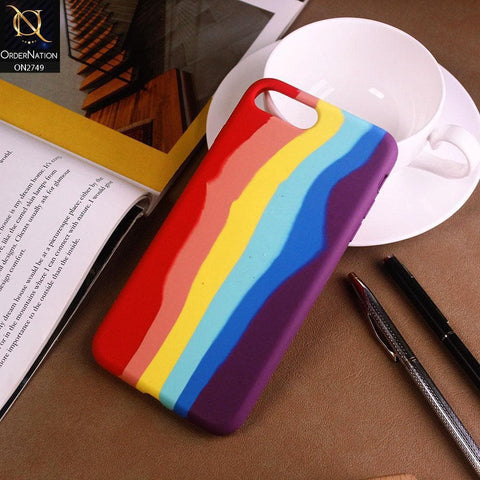 iPhone 8 Plus / 7 Plus Cover - Multi - Rainbow Series Liquid Soft Silicon Case