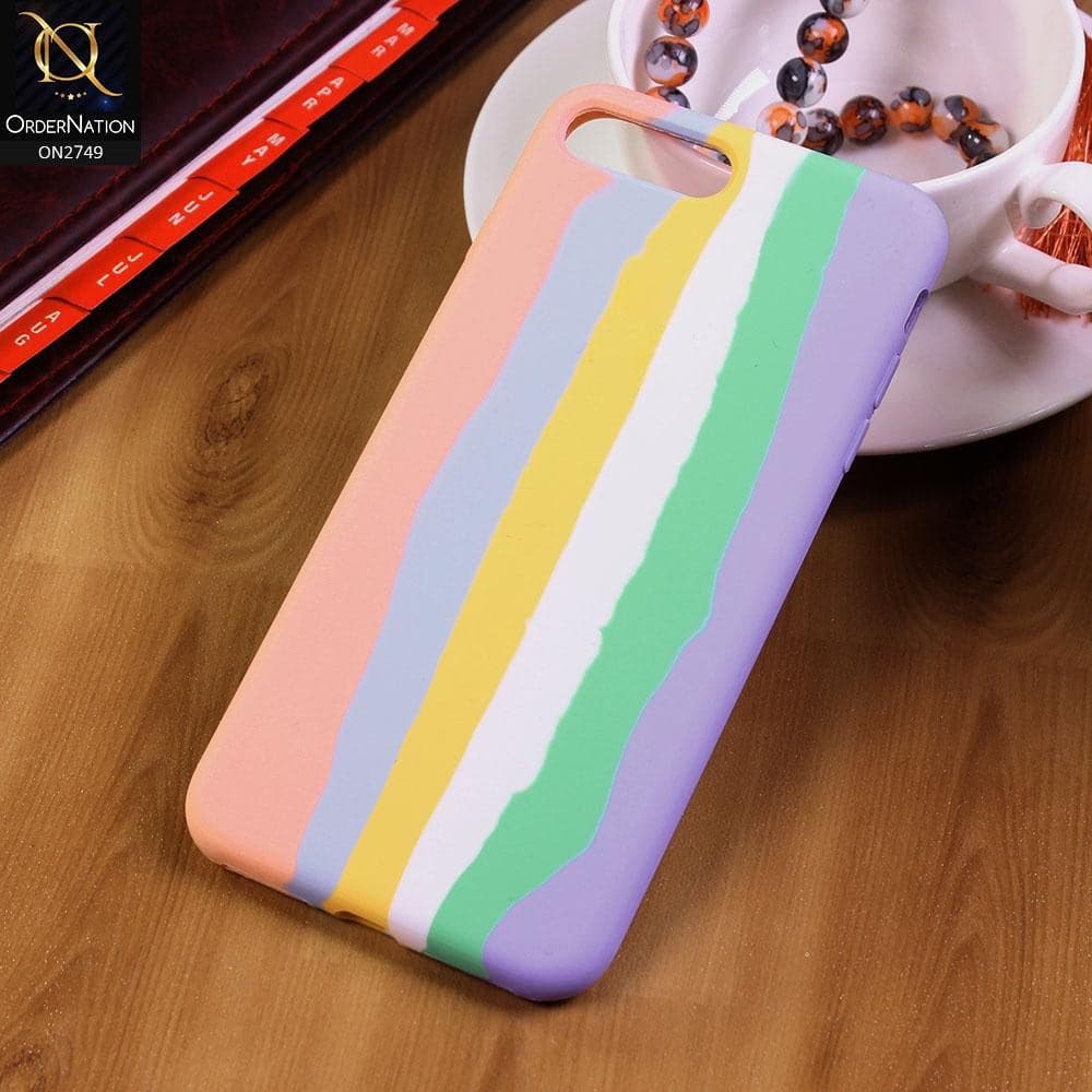 iPhone 8 Plus / 7 Plus Cover - Pink - V2 - Rainbow Series Liquid Soft Silicon Case