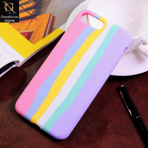 iPhone 8 Plus / 7 Plus Cover - Pink - Rainbow Series Liquid Soft Silicon Case