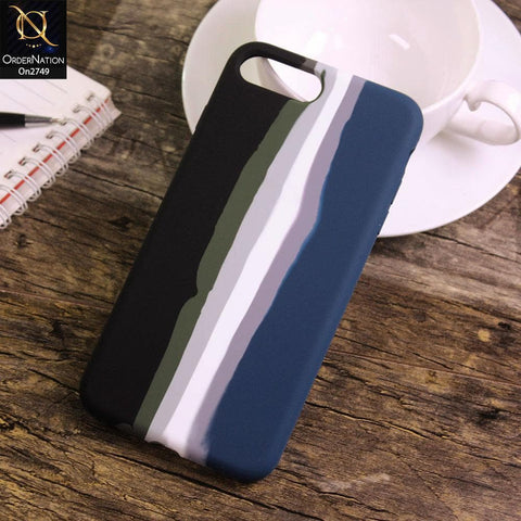 iPhone 8 Plus / 7 Plus Cover - Black - V2 - Rainbow Series Liquid Soft Silicon Case