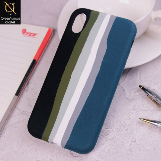 iPhone XR Cover - Black - V2 Rainbow Series Liquid Soft Silicon Case