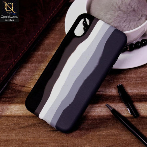 iPhone XS Max Cover - Black - Rainbow Series Liquid Soft Silicon Case