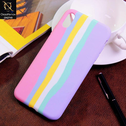 iPhone XS Max Cover - Pink - Rainbow Series Liquid Soft Silicon Case