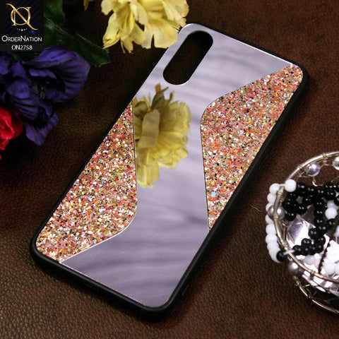 Vivo S1 Cover - Golden - Rhimestones Mirror Waves Soft Case