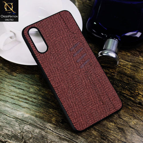 Vivo S1 Cover - Maroon - Soft New Fresh Look Jeans Texture Case