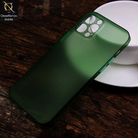 iPhone 12 Pro - Green - New Colored Semi-Transparent Ultra Thin Paper Shell Case