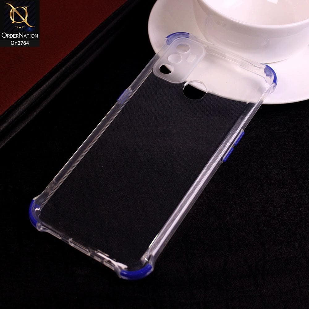 Oppo A53 - Blue - Soft Anti Shock Colorfull Corner Back Clear Case