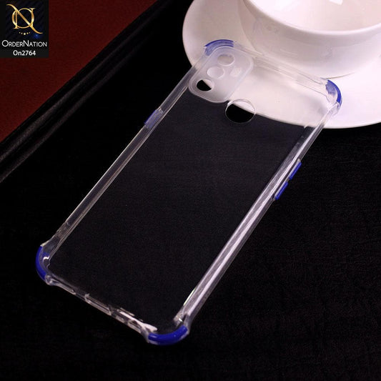 Oppo A53s - Blue - Soft Anti Shock Colorfull Corner Back Clear Case