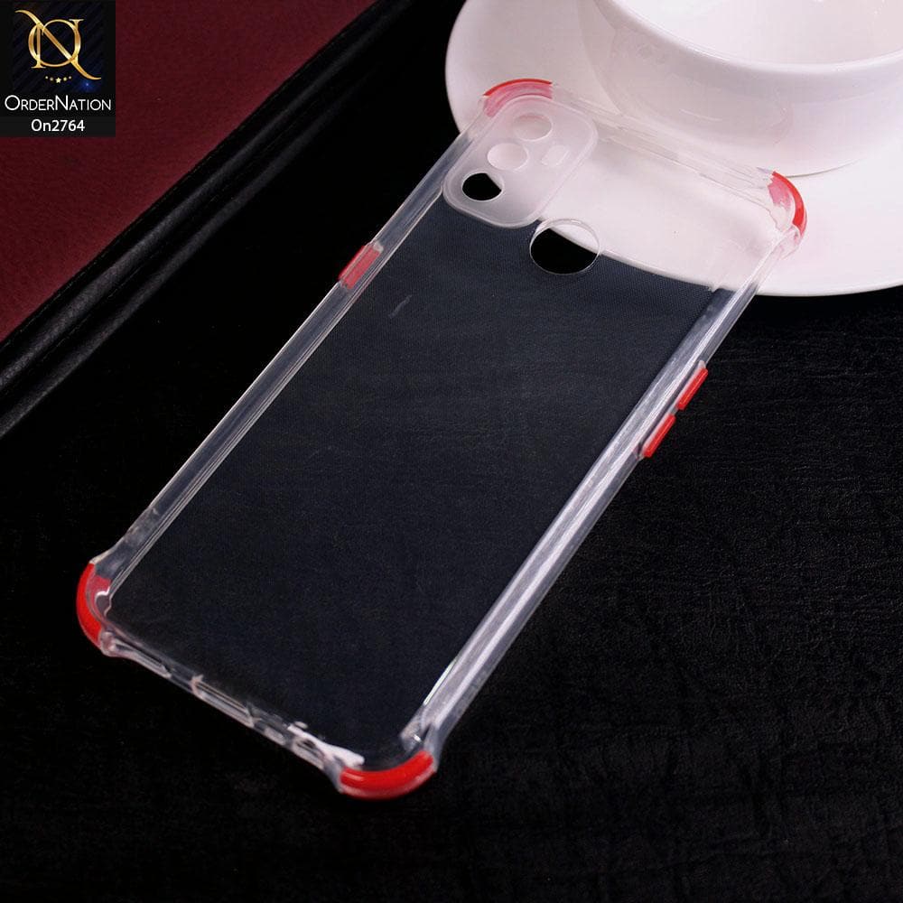 Oppo A53 - Red - Soft Anti Shock Colorfull Corner Back Clear Case